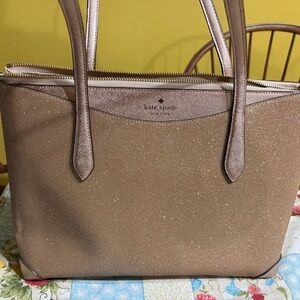 Kate Spade Glittery Tan Tote Bag
